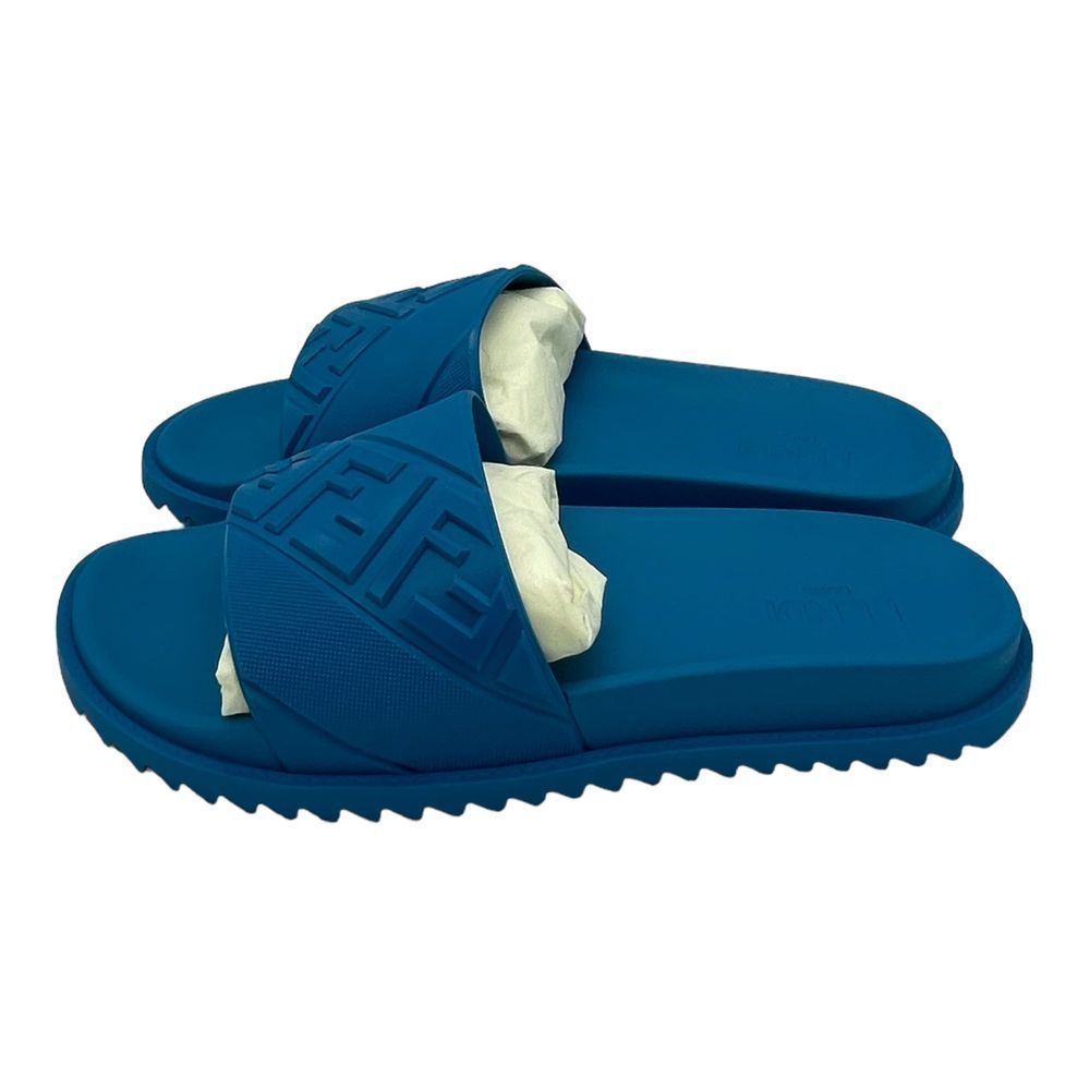 Blue Fendi FF logo Slides - Picture 5 of 12
